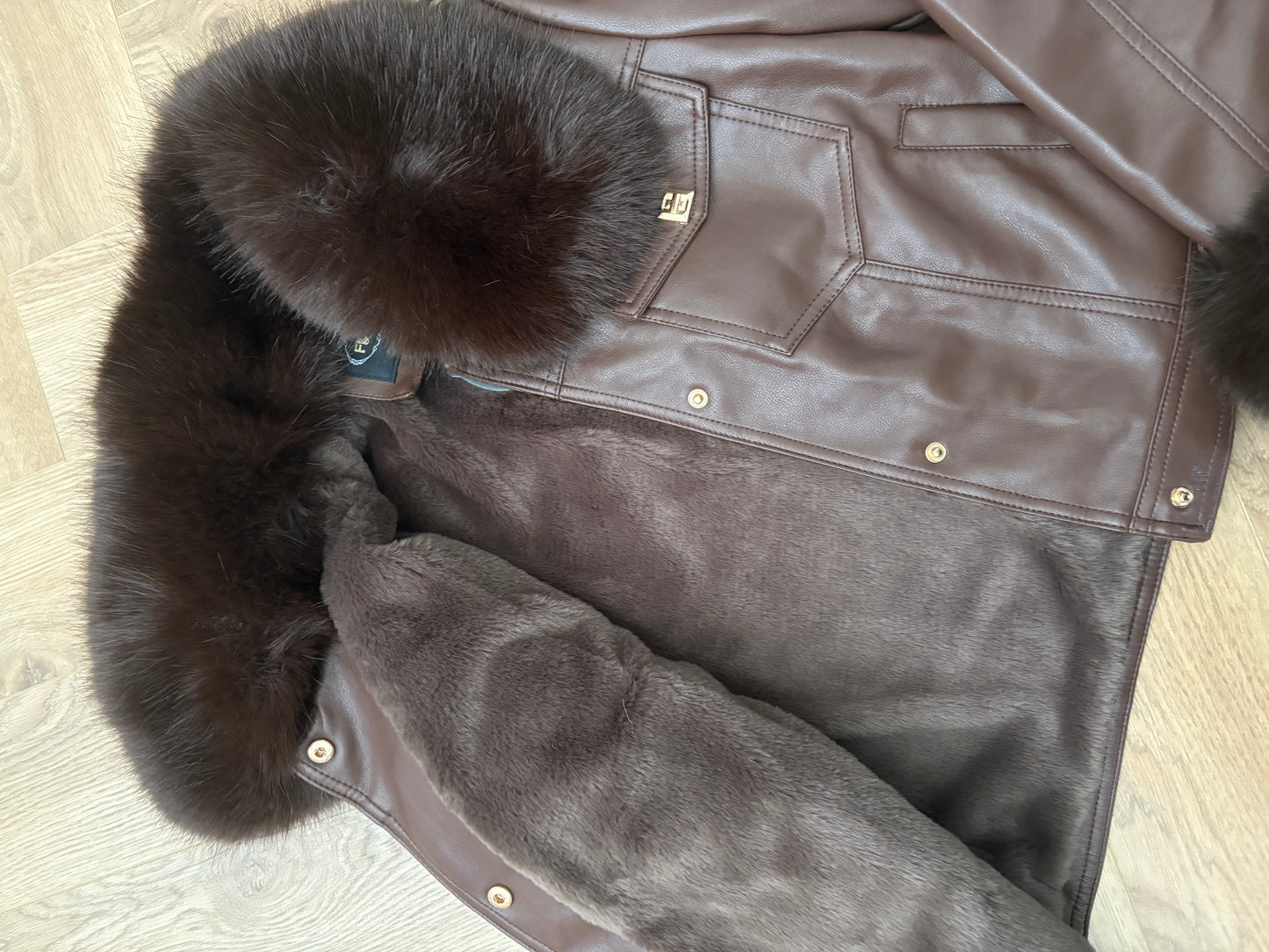 Faux leather fur coats
