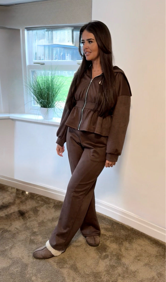 Velour peplum style loungewear