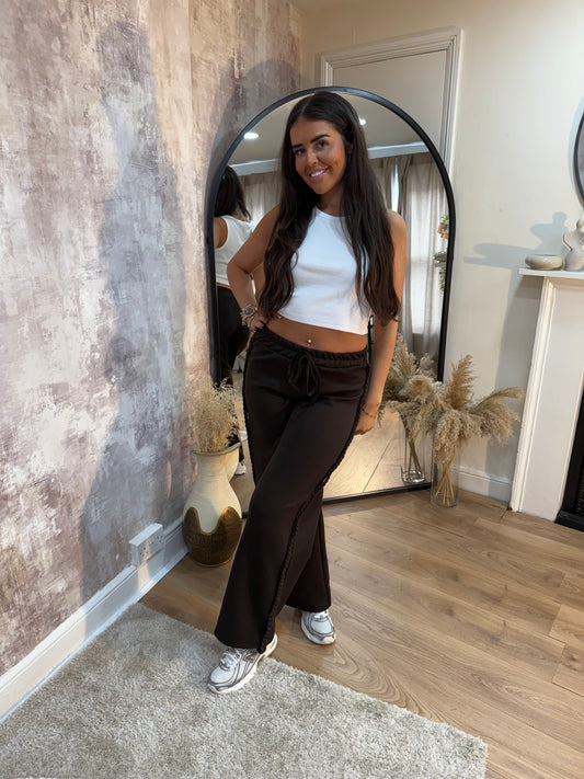 Chocolate rope detailing joggers
