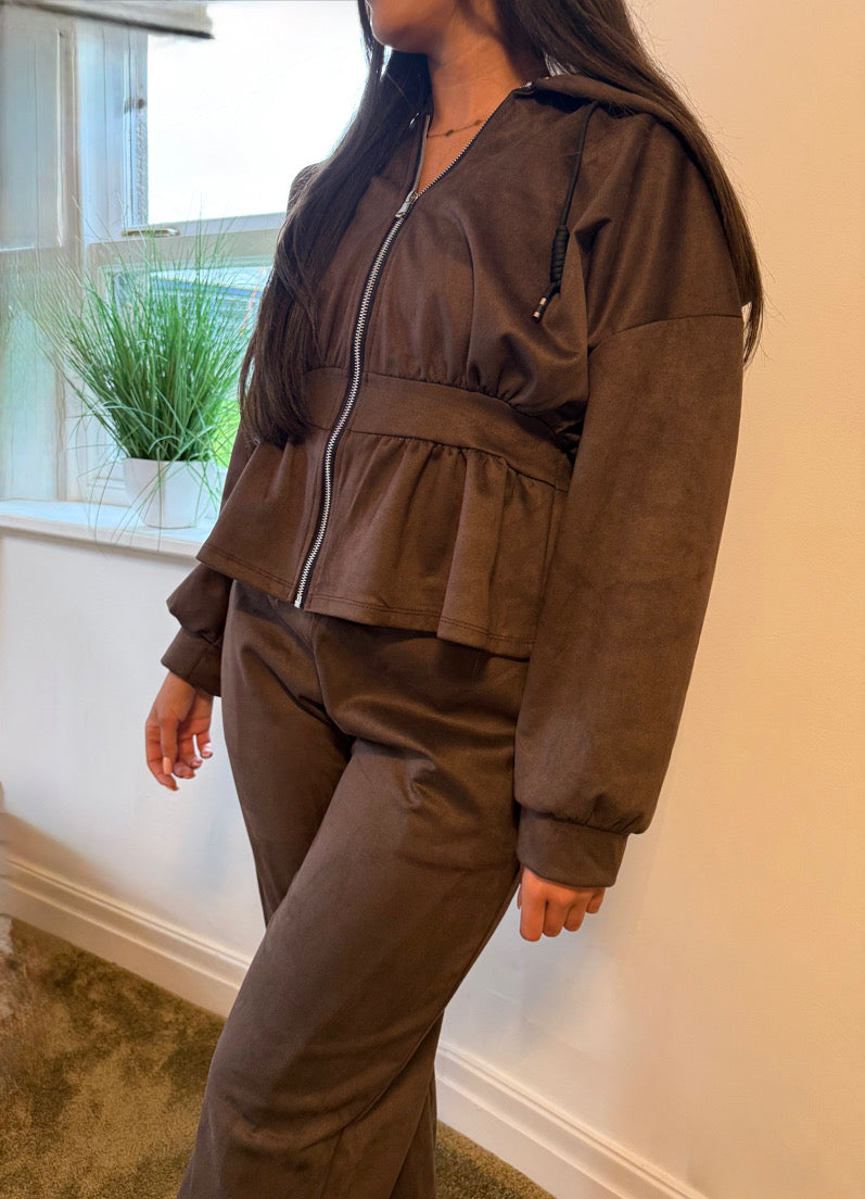 Velour peplum style loungewear