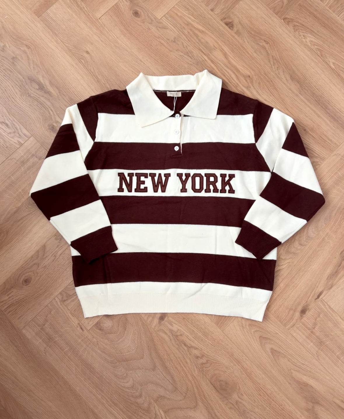 New York Slogan Collar Sweatshirt