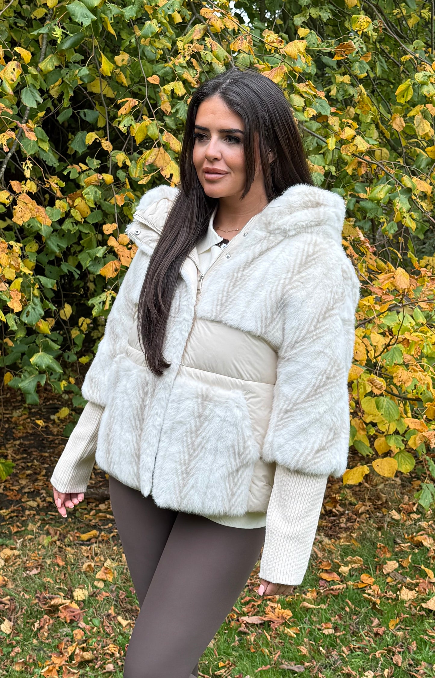 Quilted Faux Fur Puffer Coat