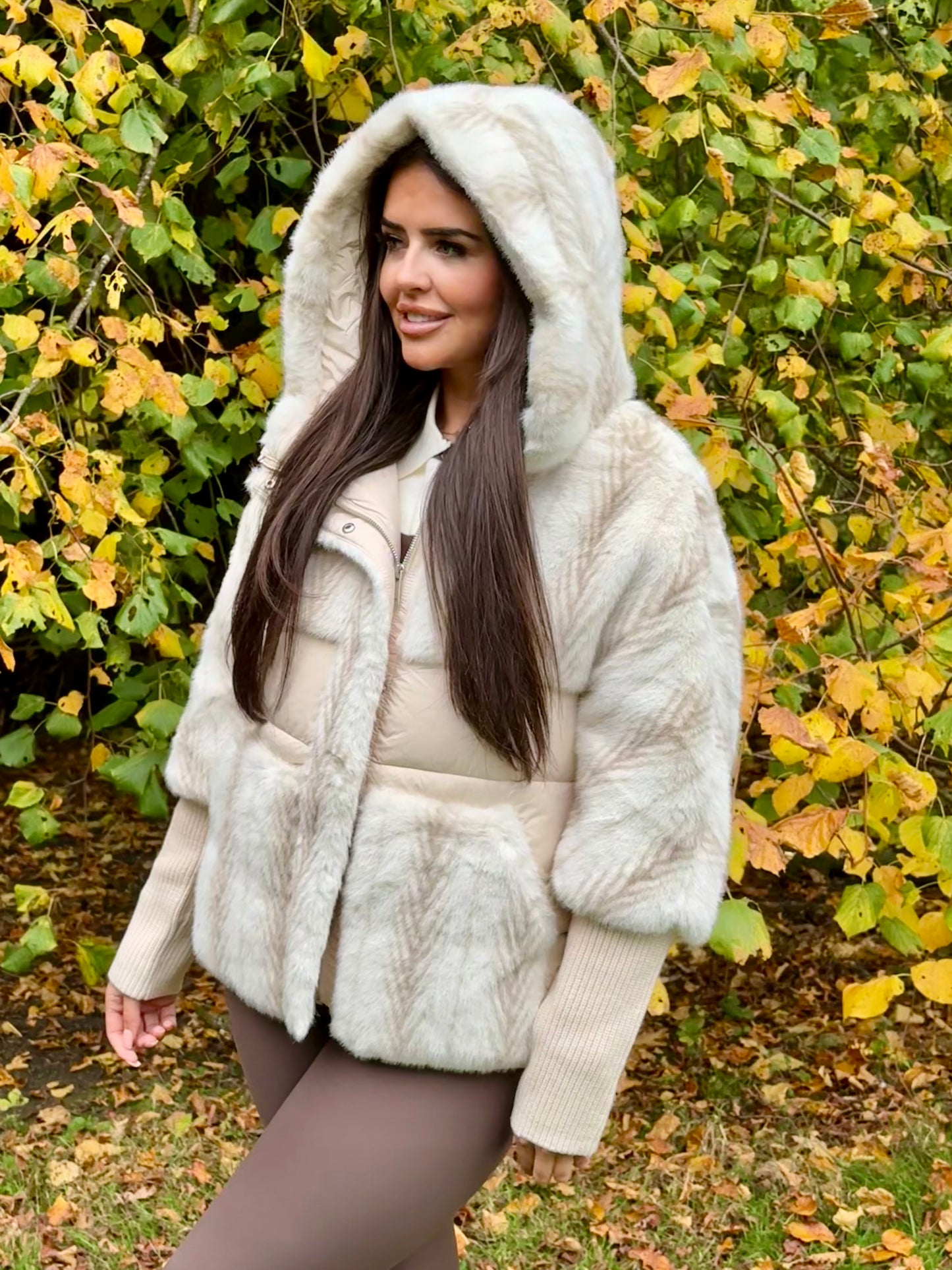 Quilted Faux Fur Puffer Coat