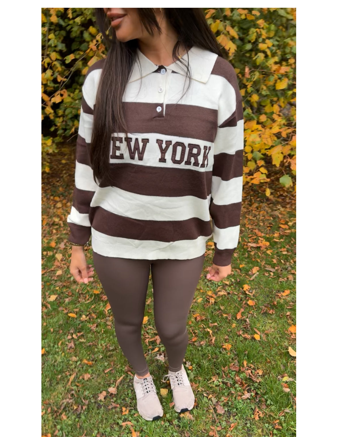 New York Slogan Collar Sweatshirt