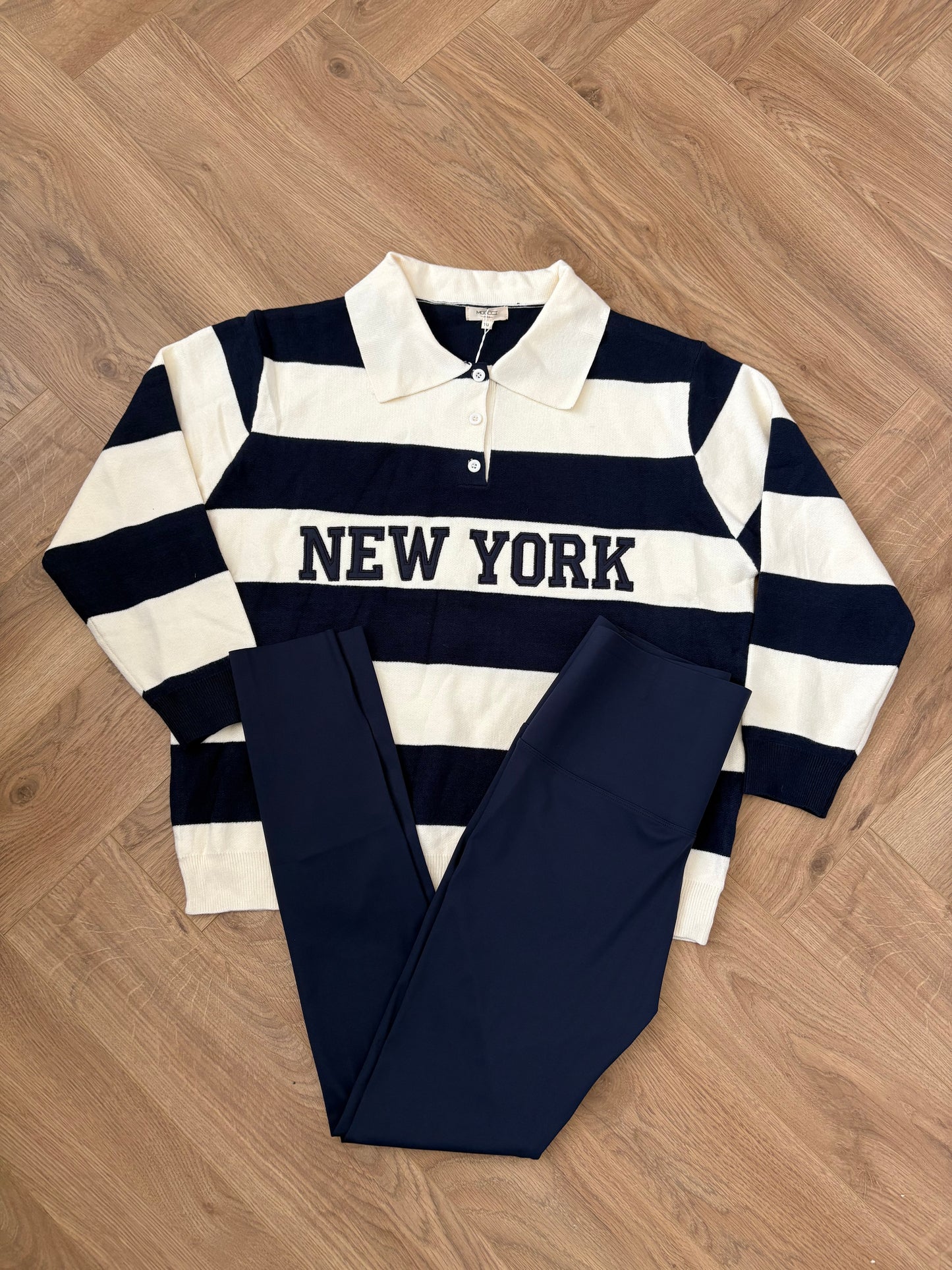 New York Slogan Collar Sweatshirt