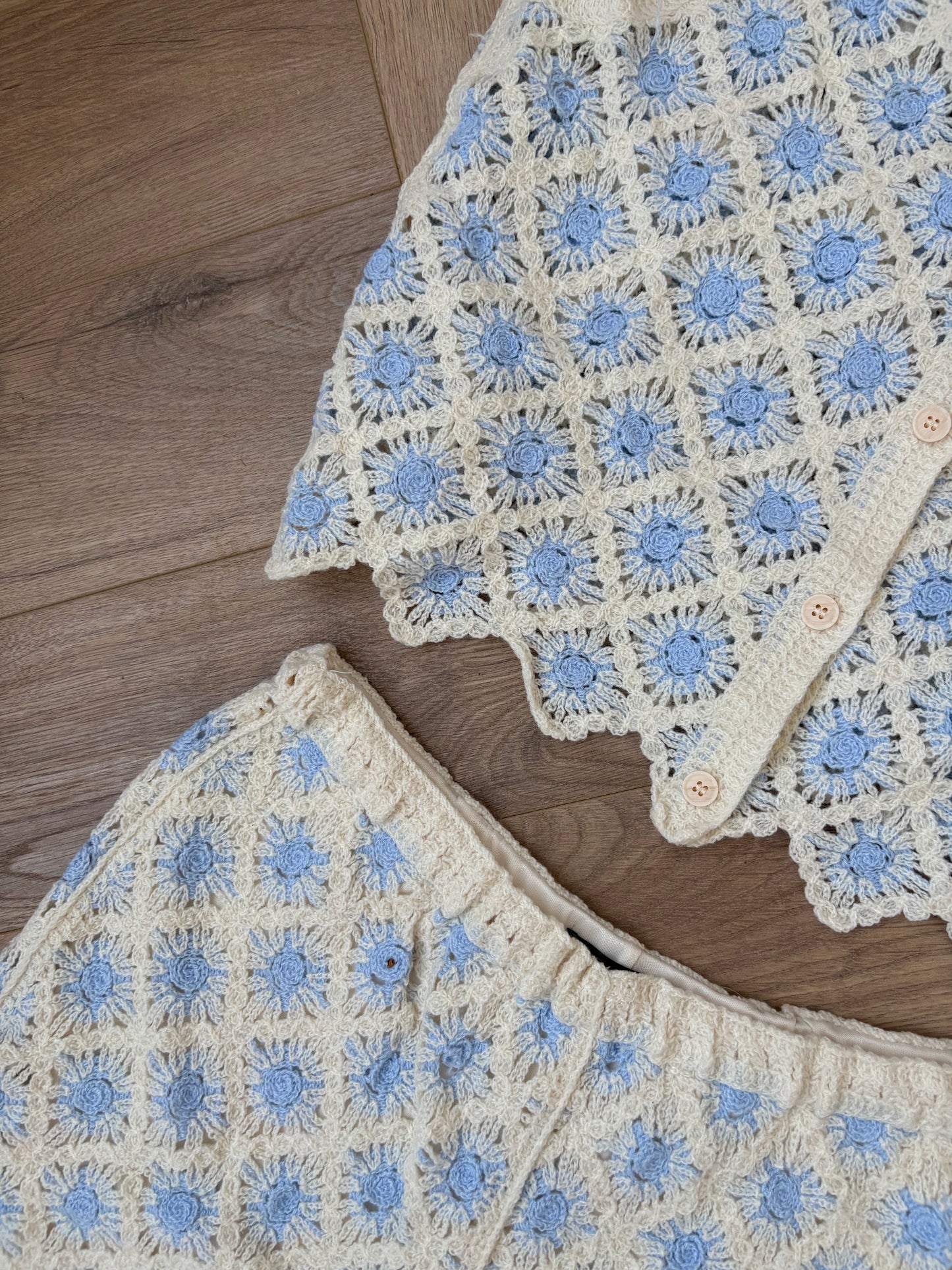 Blue crochet co-ord set