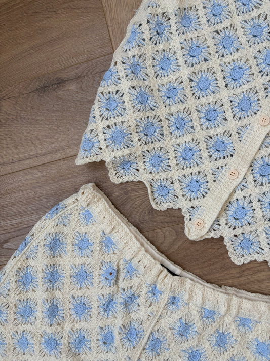 Blue crochet co-ord set