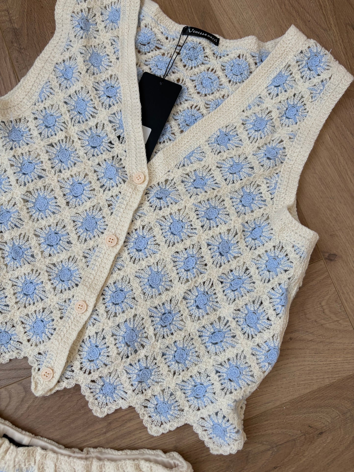 Blue crochet co-ord set