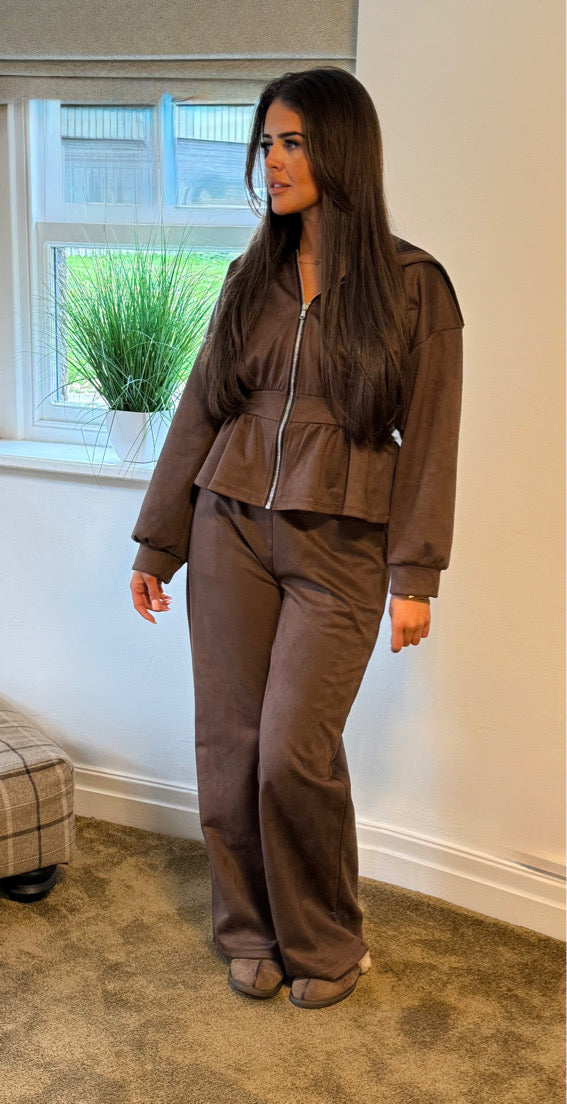 Velour peplum style loungewear