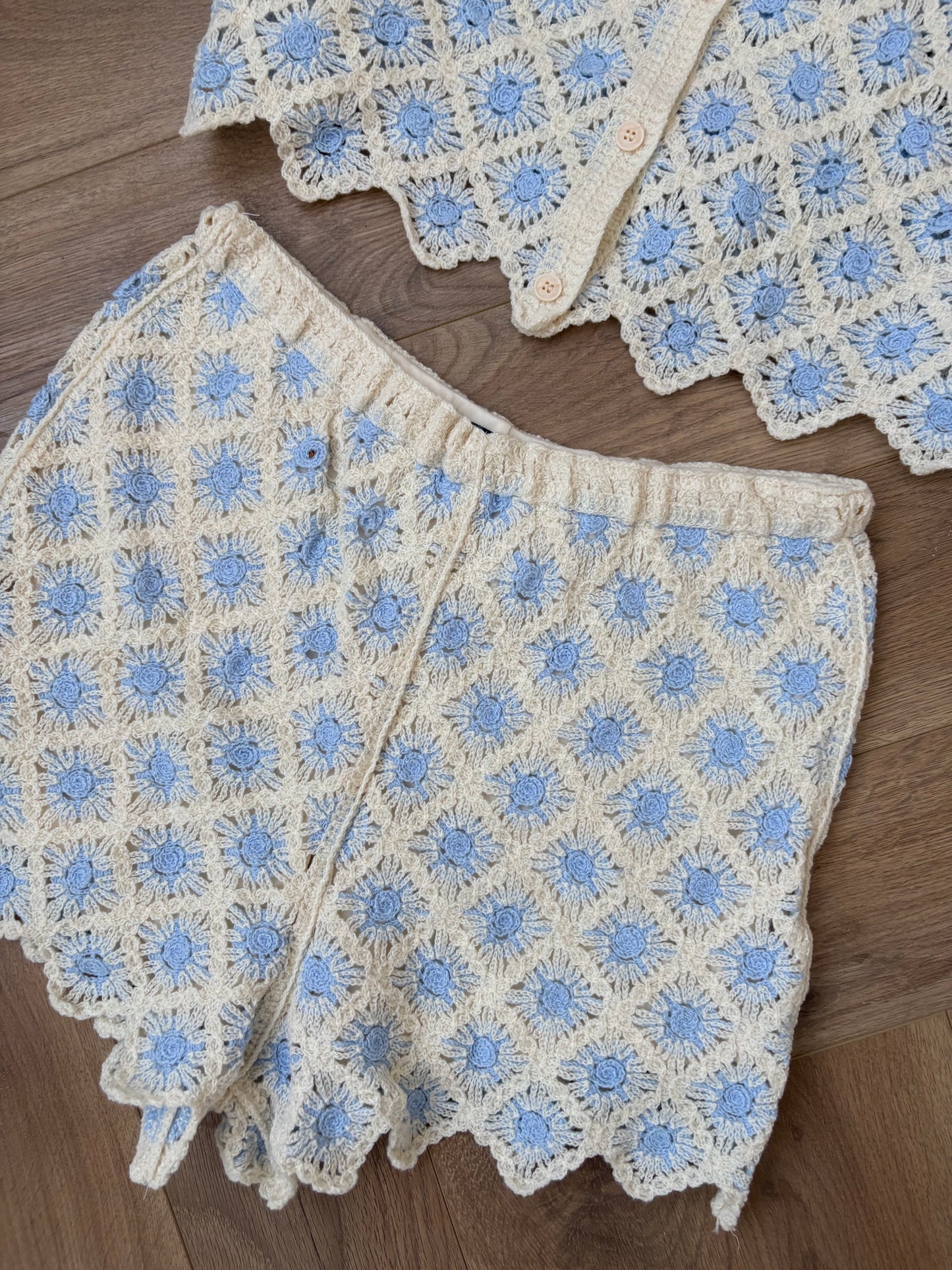 Blue crochet co-ord set