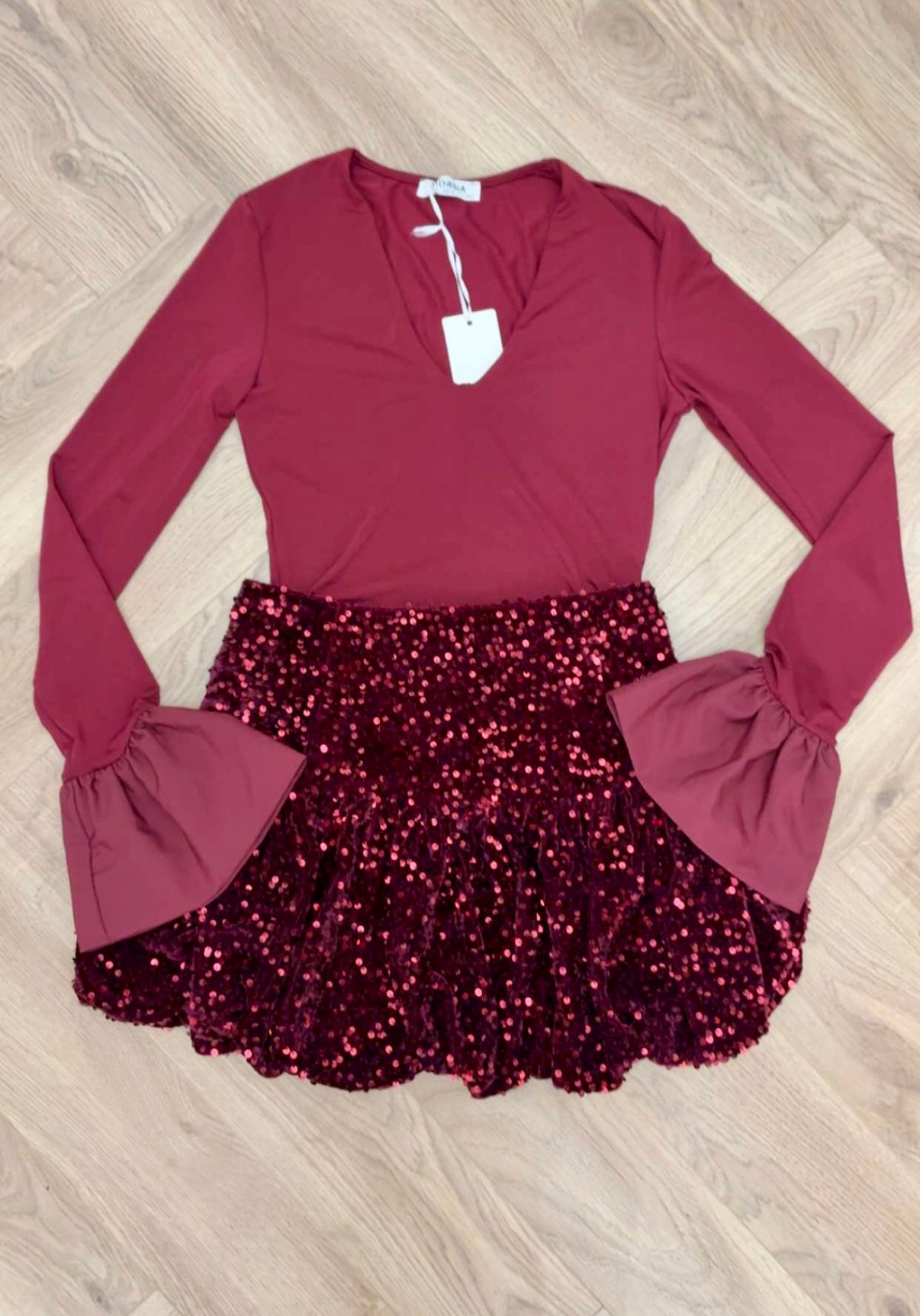 Bodysuit & Sequin Skirt set