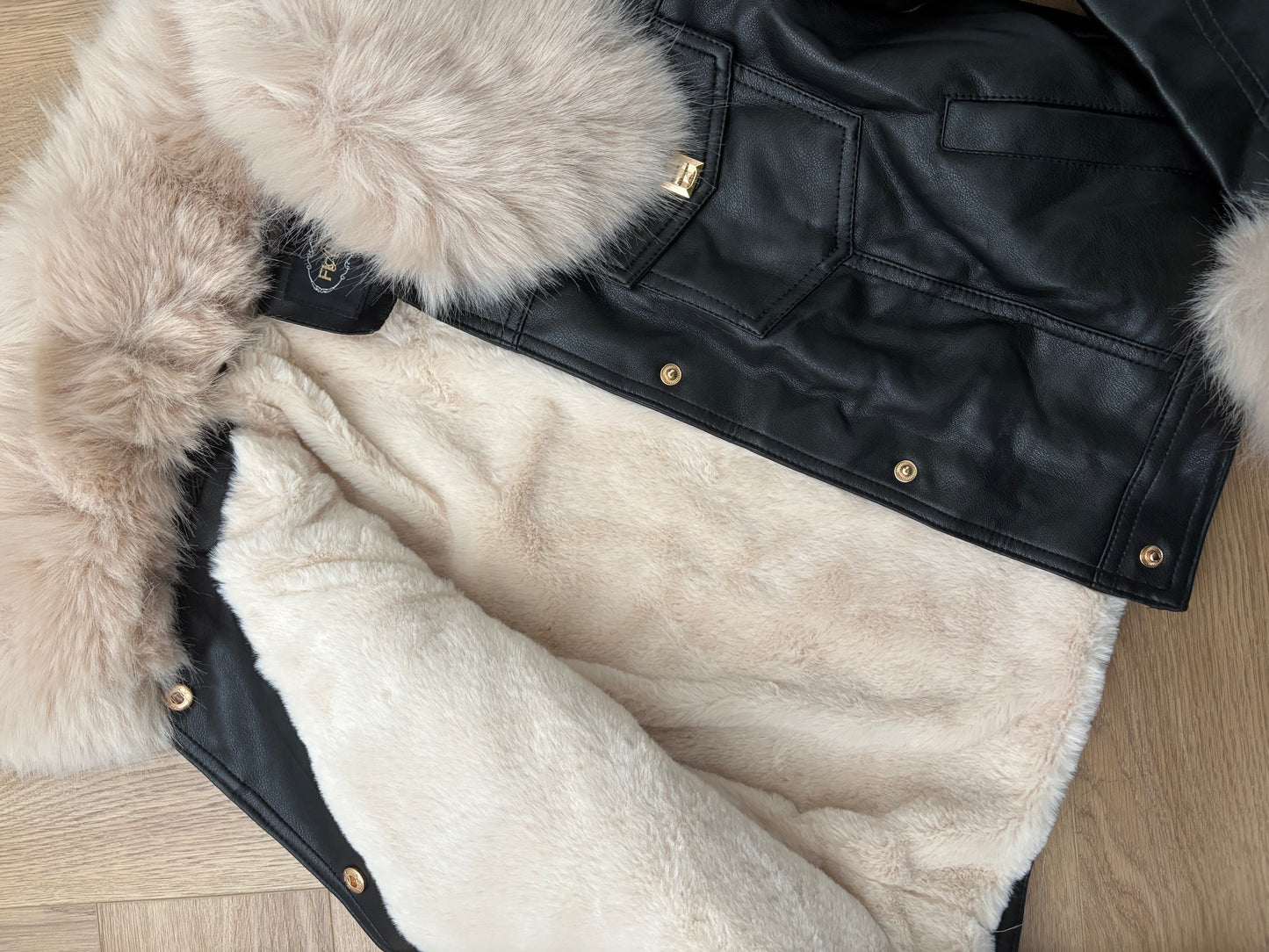 Faux leather fur coats